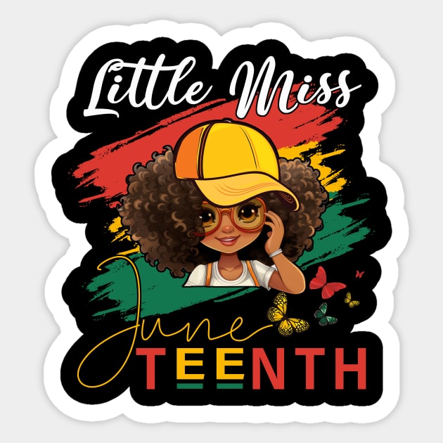 Little Miss Juneteenth Black History Shirt Kids Boys 2024 Sticker by Jhon Towel